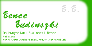 bence budinszki business card